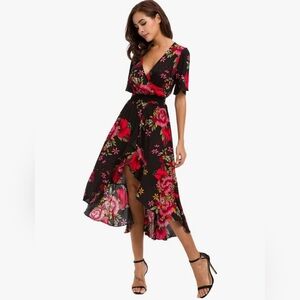 Vibrant Floral High Low Dress